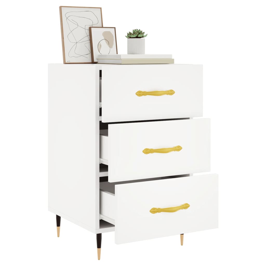 vidaXL Bedside Cabinet White 40x40x66 cm Engineered Wood