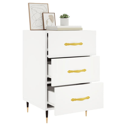 vidaXL Bedside Cabinet White 40x40x66 cm Engineered Wood