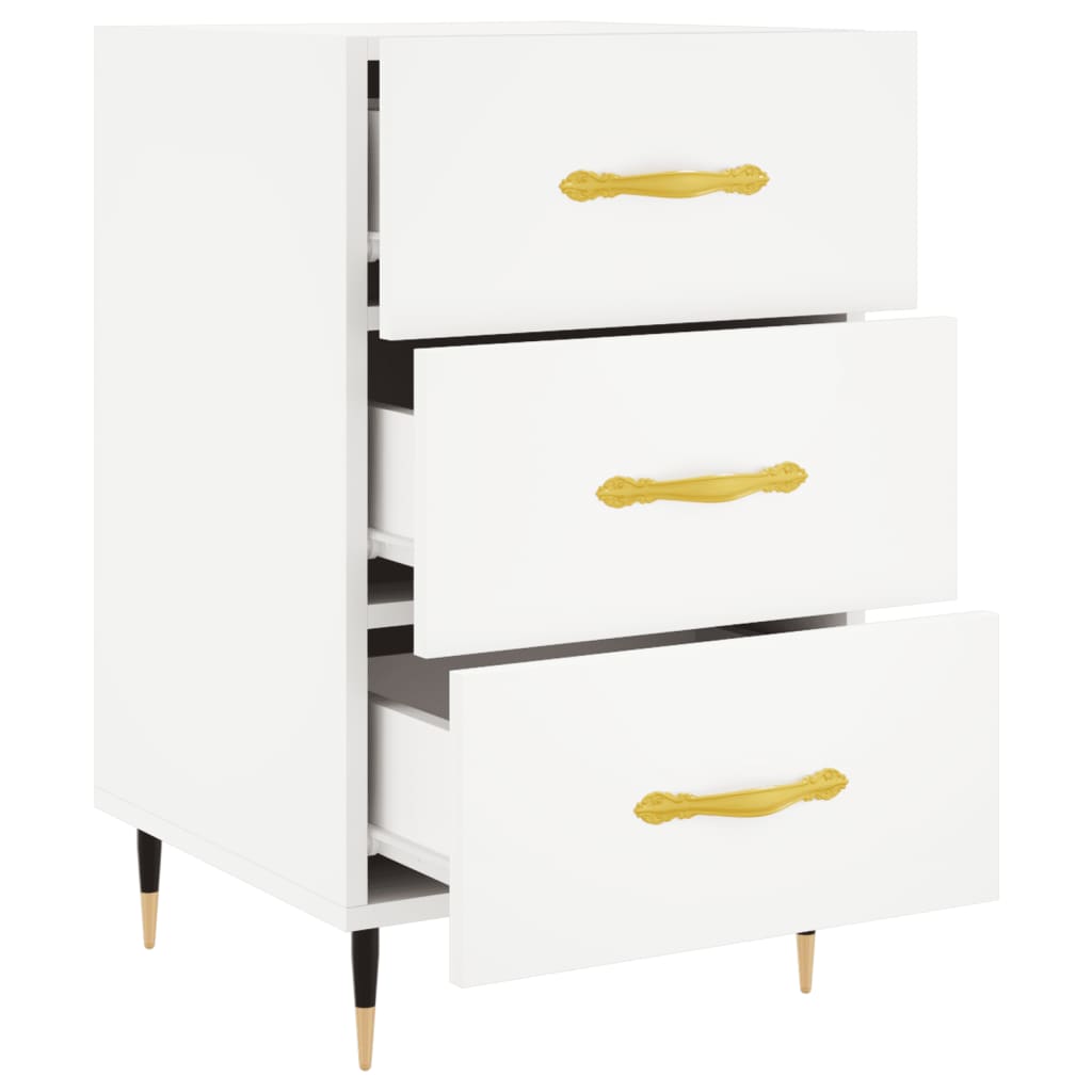 vidaXL Bedside Cabinet White 40x40x66 cm Engineered Wood