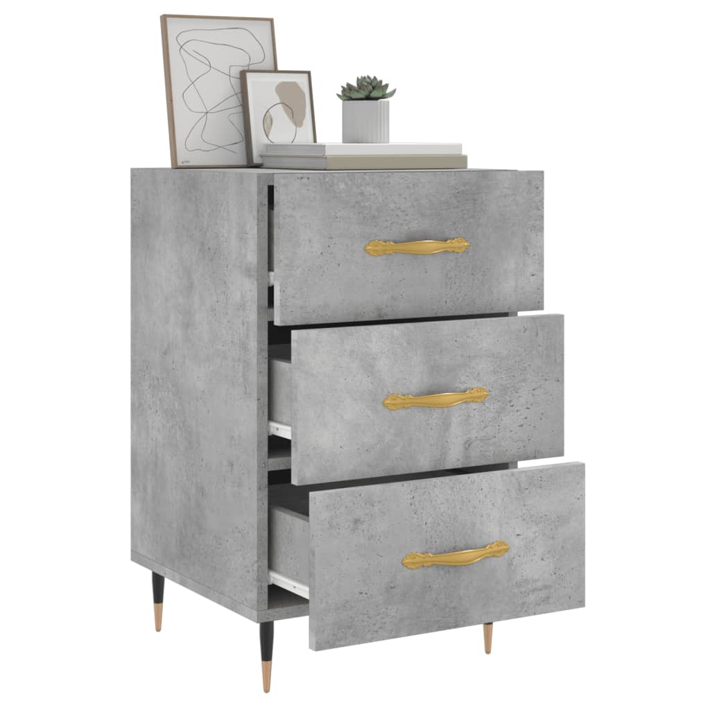 vidaXL Bedside Cabinet Concrete Grey 40x40x66 cm Engineered Wood