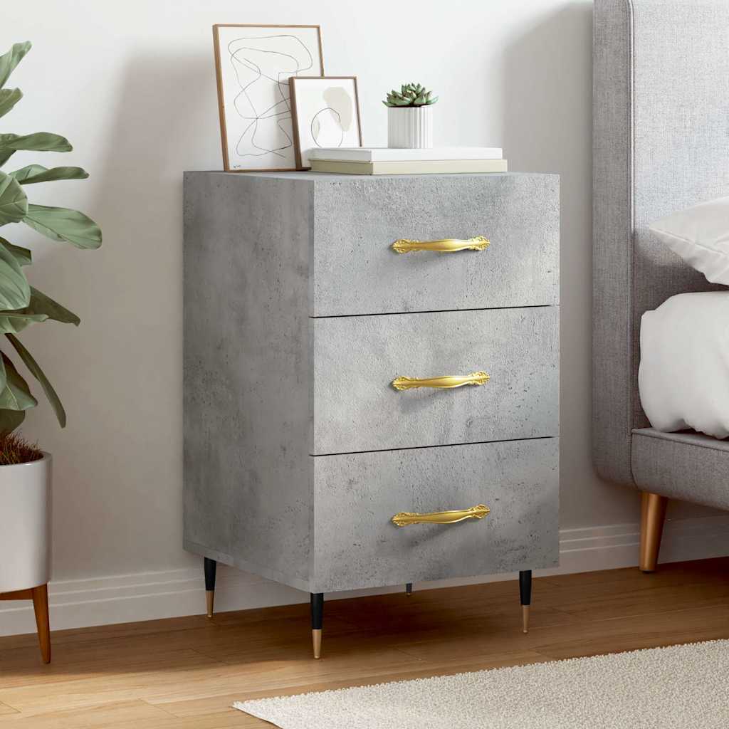 vidaXL Bedside Cabinet Concrete Grey 40x40x66 cm Engineered Wood