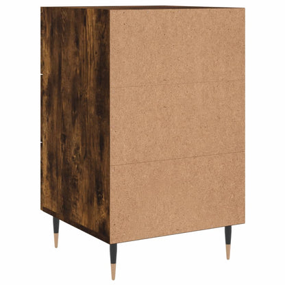 vidaXL Bedside Cabinet Smoked Oak 40x40x66 cm Engineered Wood