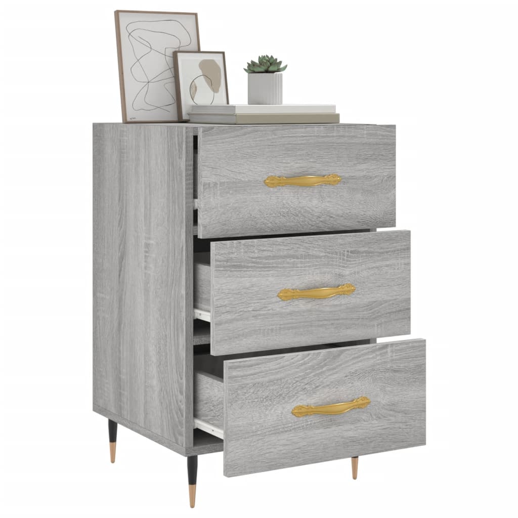 vidaXL Bedside Cabinet Grey Sonoma 40x40x66 cm Engineered Wood