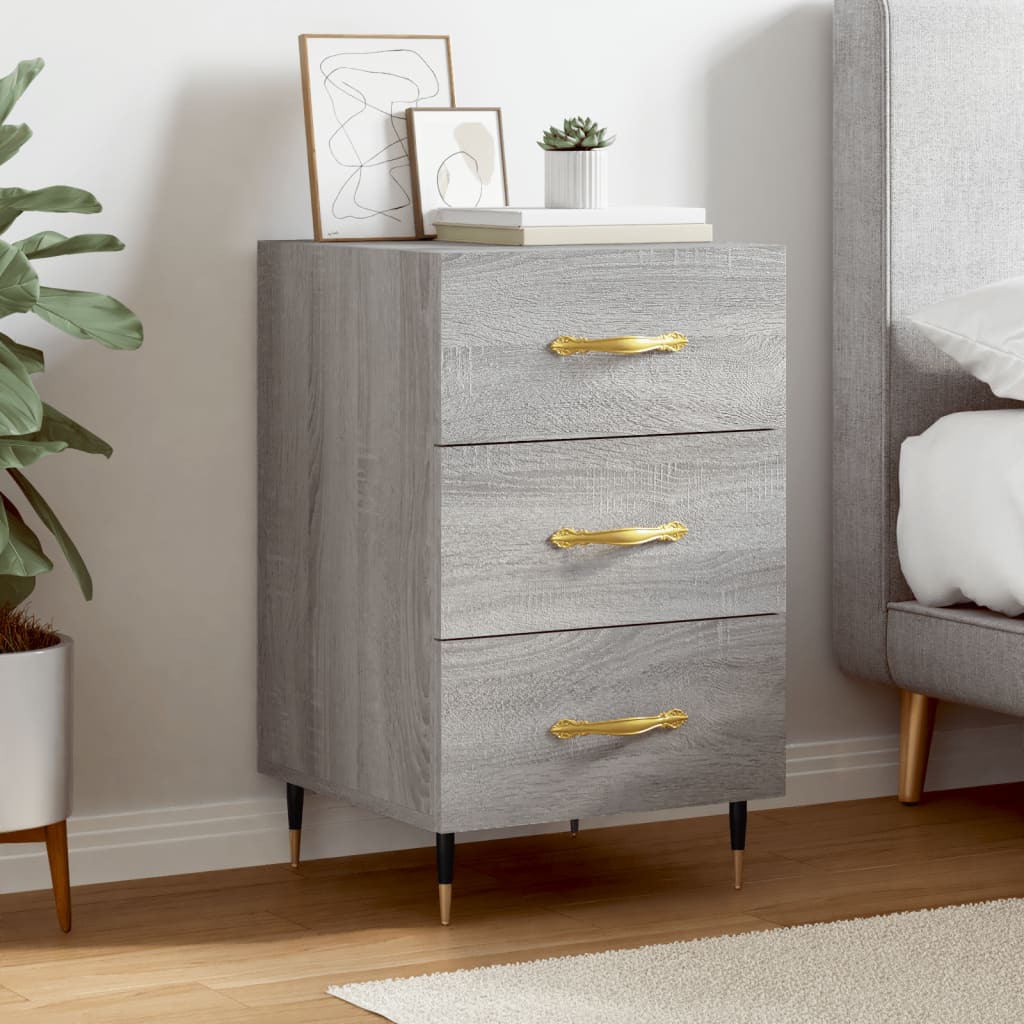 vidaXL Bedside Cabinet Grey Sonoma 40x40x66 cm Engineered Wood