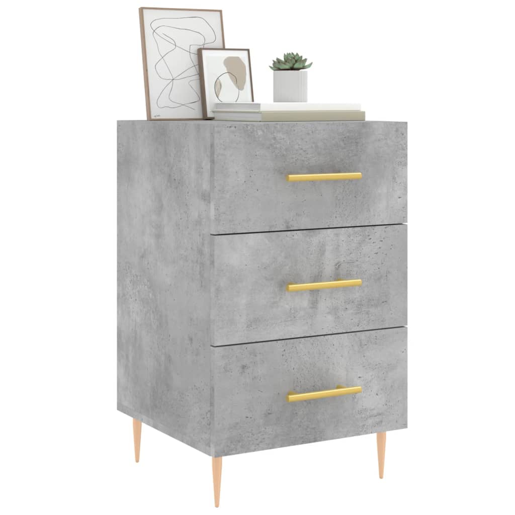 vidaXL Bedside Cabinet Concrete Grey 40x40x66 cm Engineered Wood