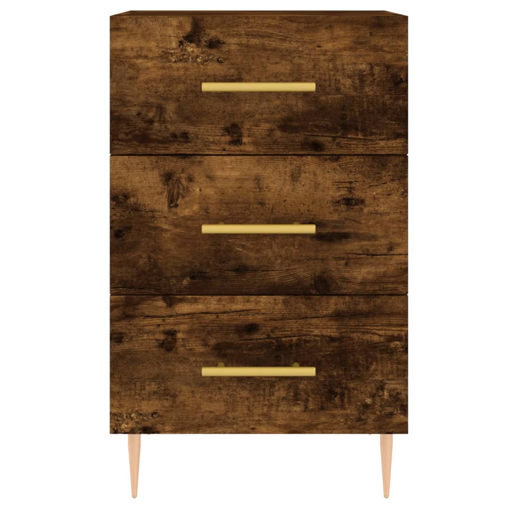 vidaXL Bedside Cabinet Smoked Oak 40x40x66 cm Engineered Wood