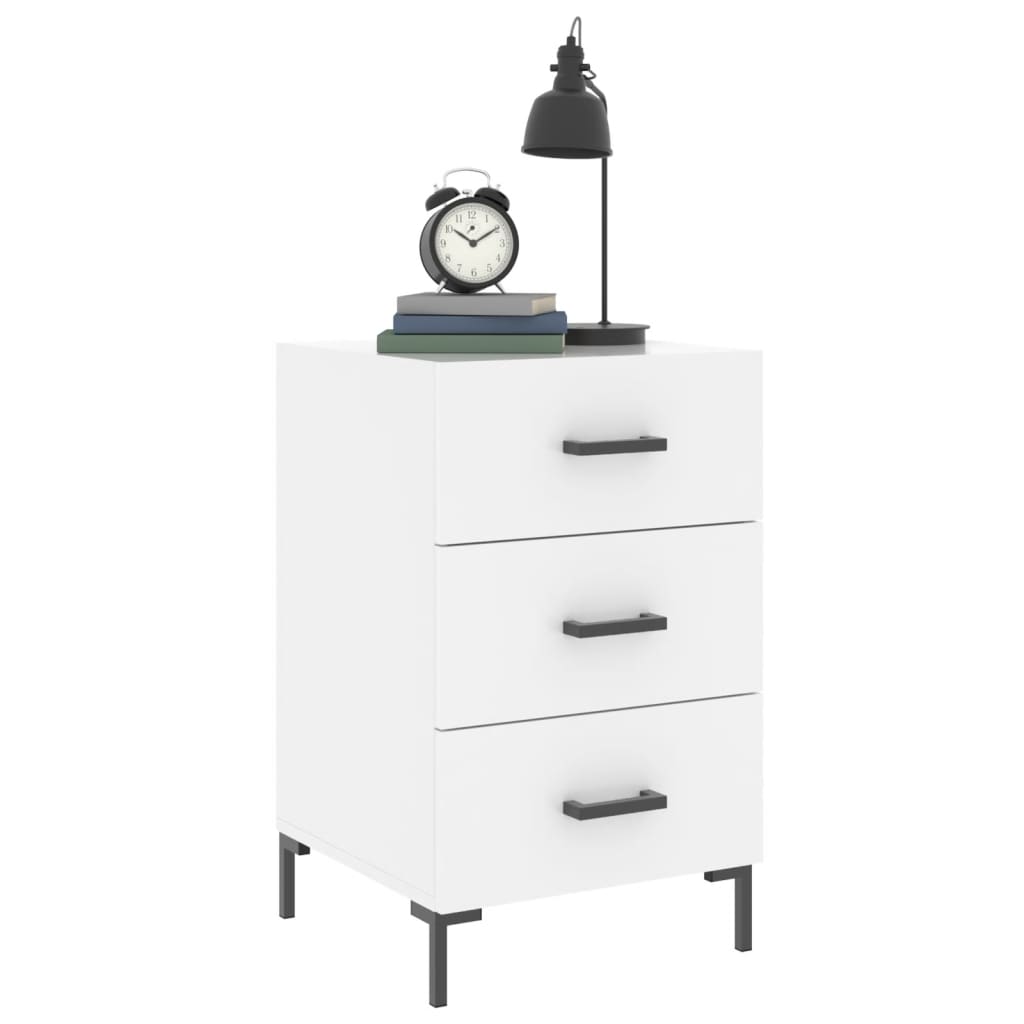 vidaXL Bedside Cabinet White 40x40x66 cm Engineered Wood