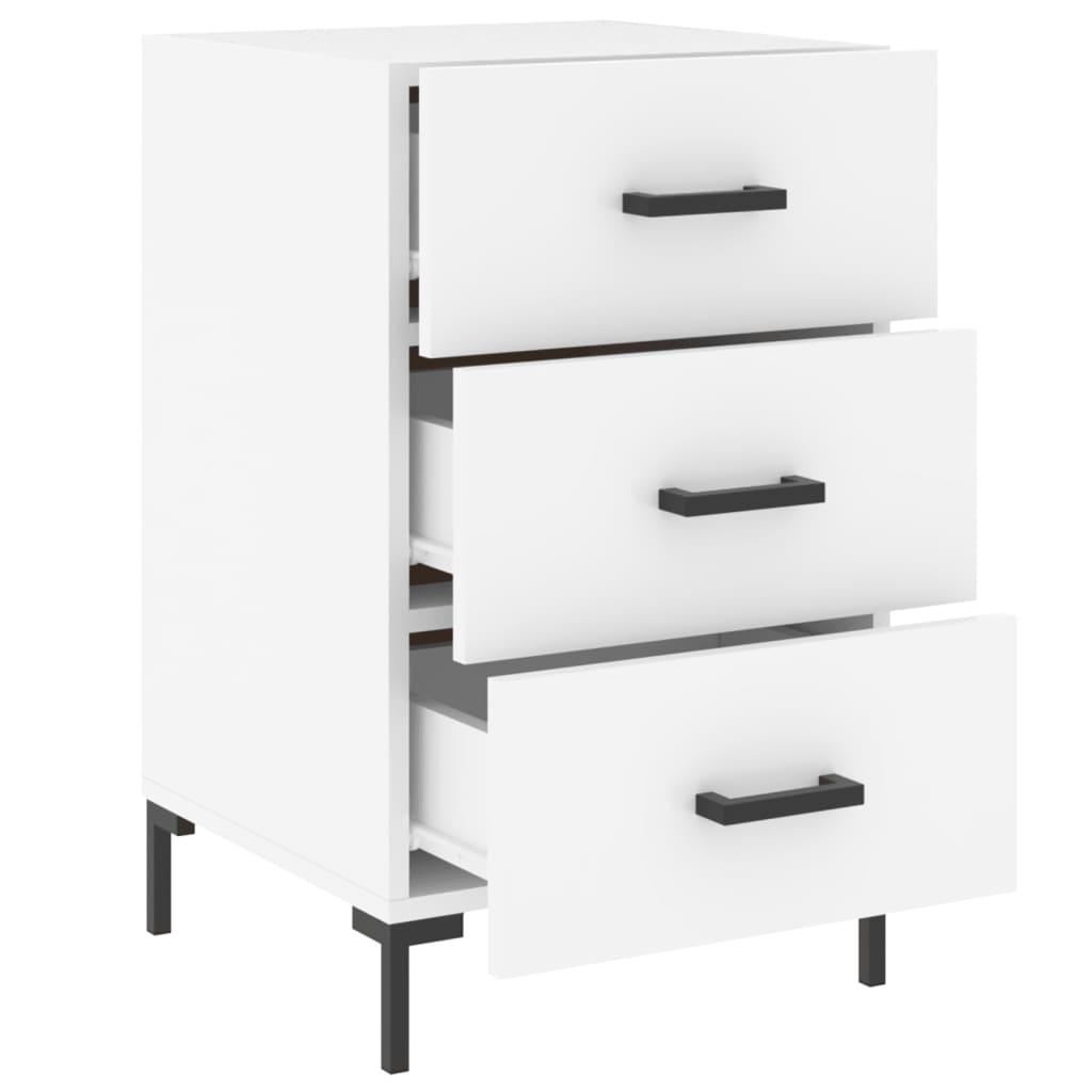 vidaXL Bedside Cabinet White 40x40x66 cm Engineered Wood