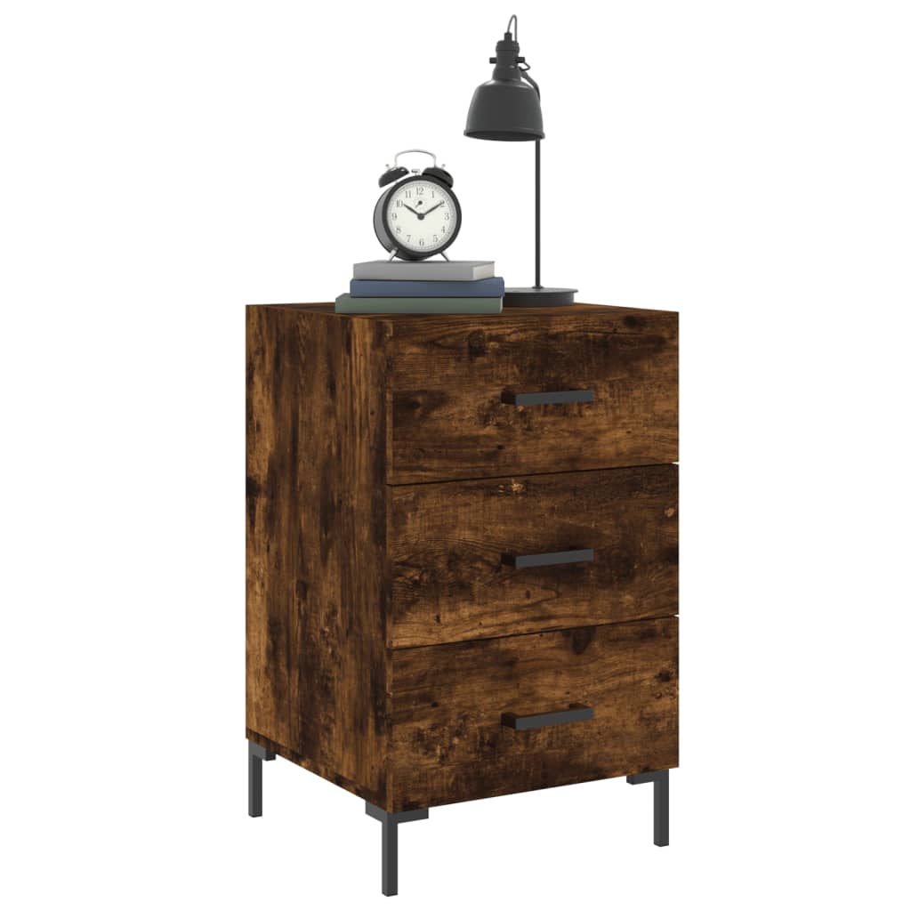 vidaXL Bedside Cabinet Smoked Oak 40x40x66 cm Engineered Wood