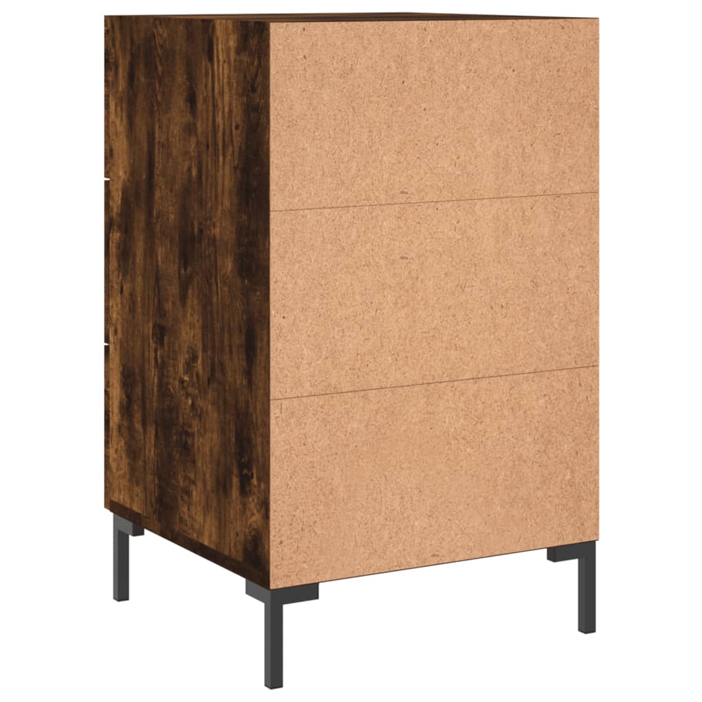 vidaXL Bedside Cabinet Smoked Oak 40x40x66 cm Engineered Wood