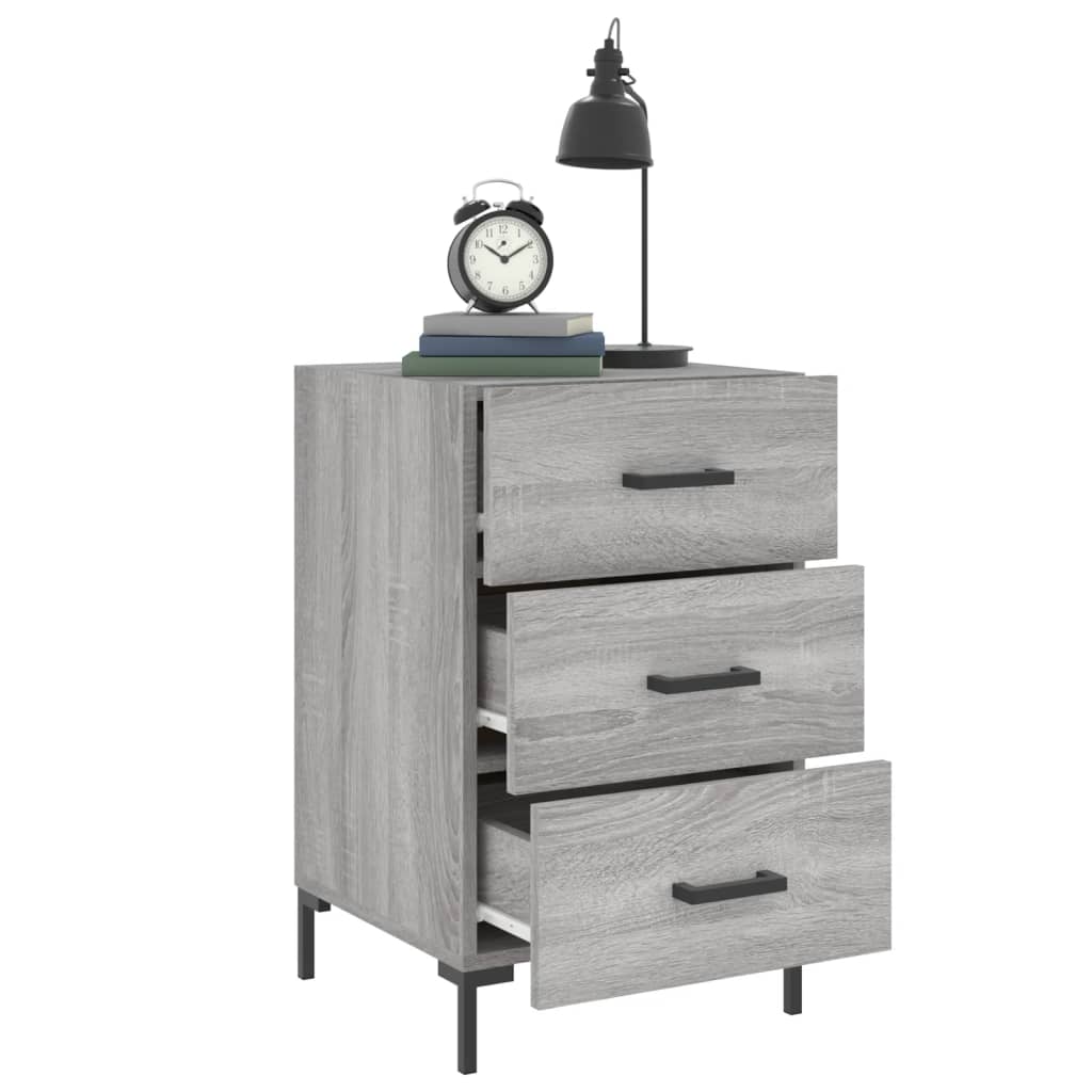 vidaXL Bedside Cabinet Grey Sonoma 40x40x66 cm Engineered Wood