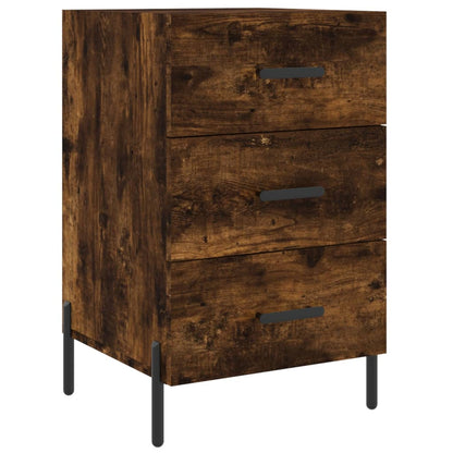 vidaXL Bedside Cabinet Smoked Oak 40x40x66 cm Engineered Wood