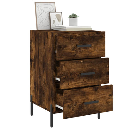 vidaXL Bedside Cabinet Smoked Oak 40x40x66 cm Engineered Wood