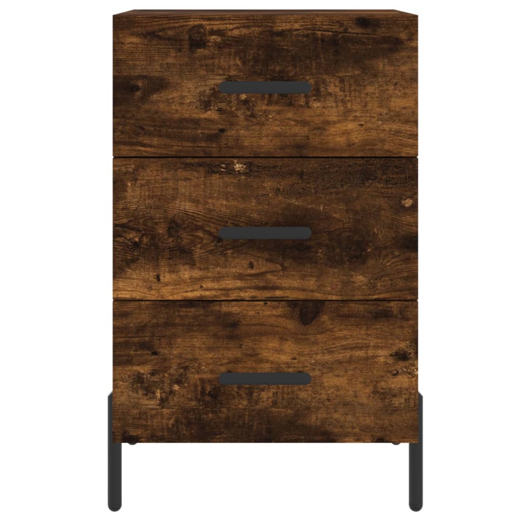 vidaXL Bedside Cabinet Smoked Oak 40x40x66 cm Engineered Wood