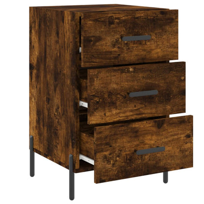 vidaXL Bedside Cabinet Smoked Oak 40x40x66 cm Engineered Wood