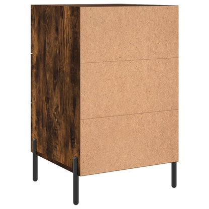 vidaXL Bedside Cabinet Smoked Oak 40x40x66 cm Engineered Wood