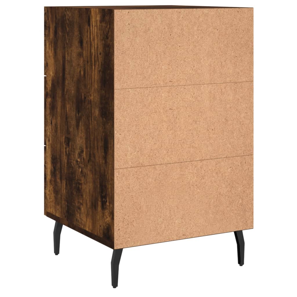 vidaXL Bedside Cabinet Smoked Oak 40x40x66 cm Engineered Wood