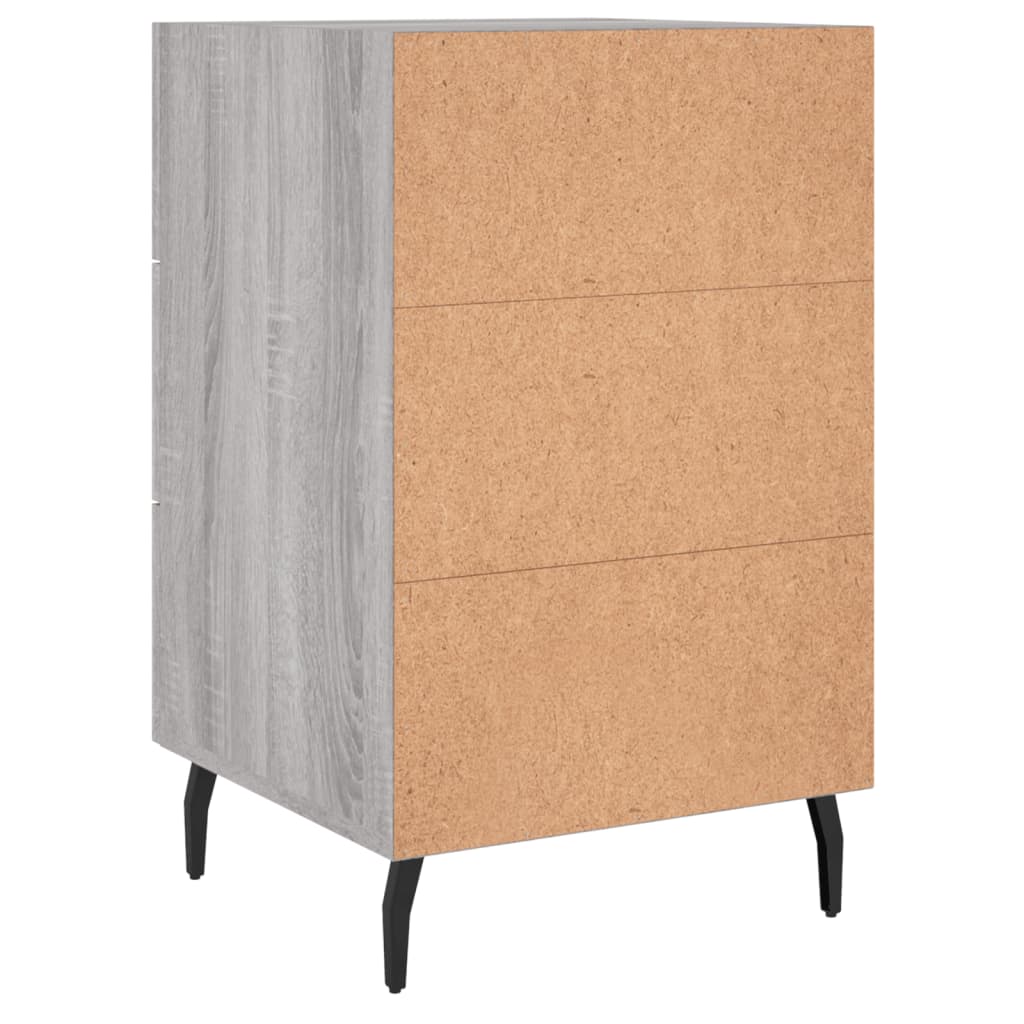 vidaXL Bedside Cabinet Grey Sonoma 40x40x66 cm Engineered Wood