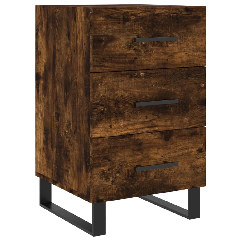 vidaXL Bedside Cabinet Smoked Oak 40x40x66 cm Engineered Wood