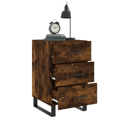 vidaXL Bedside Cabinet Smoked Oak 40x40x66 cm Engineered Wood