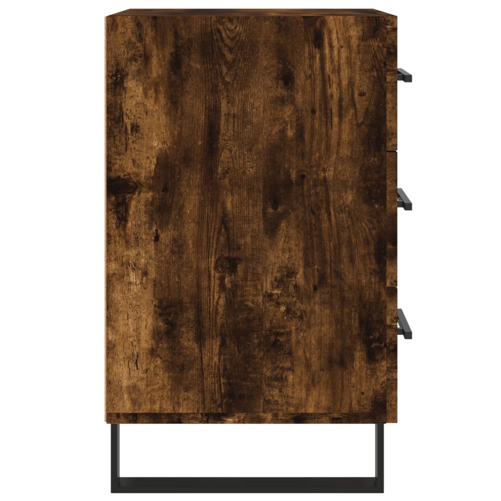 vidaXL Bedside Cabinet Smoked Oak 40x40x66 cm Engineered Wood
