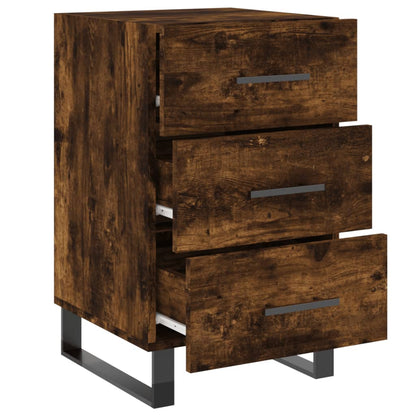 vidaXL Bedside Cabinet Smoked Oak 40x40x66 cm Engineered Wood