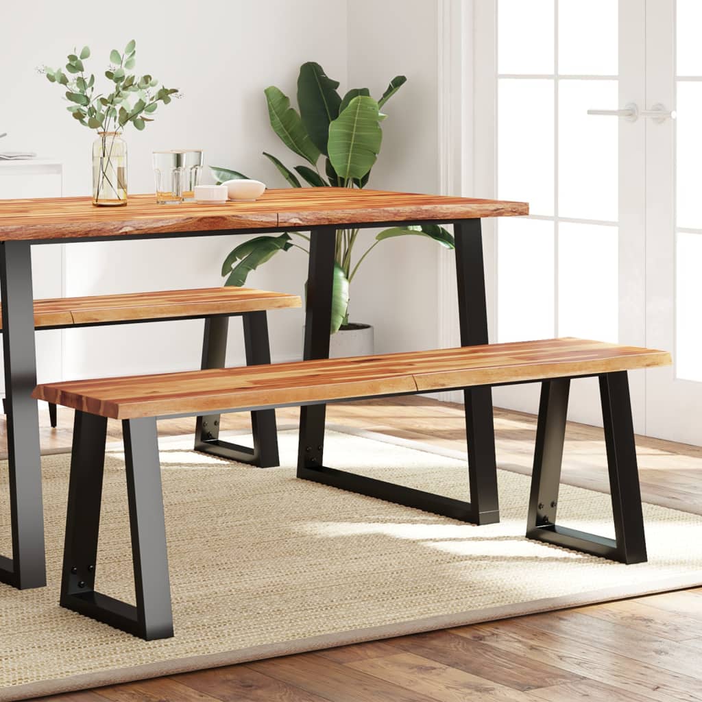 vidaXL Bench with Live Edge 140 cm Solid Wood Acacia