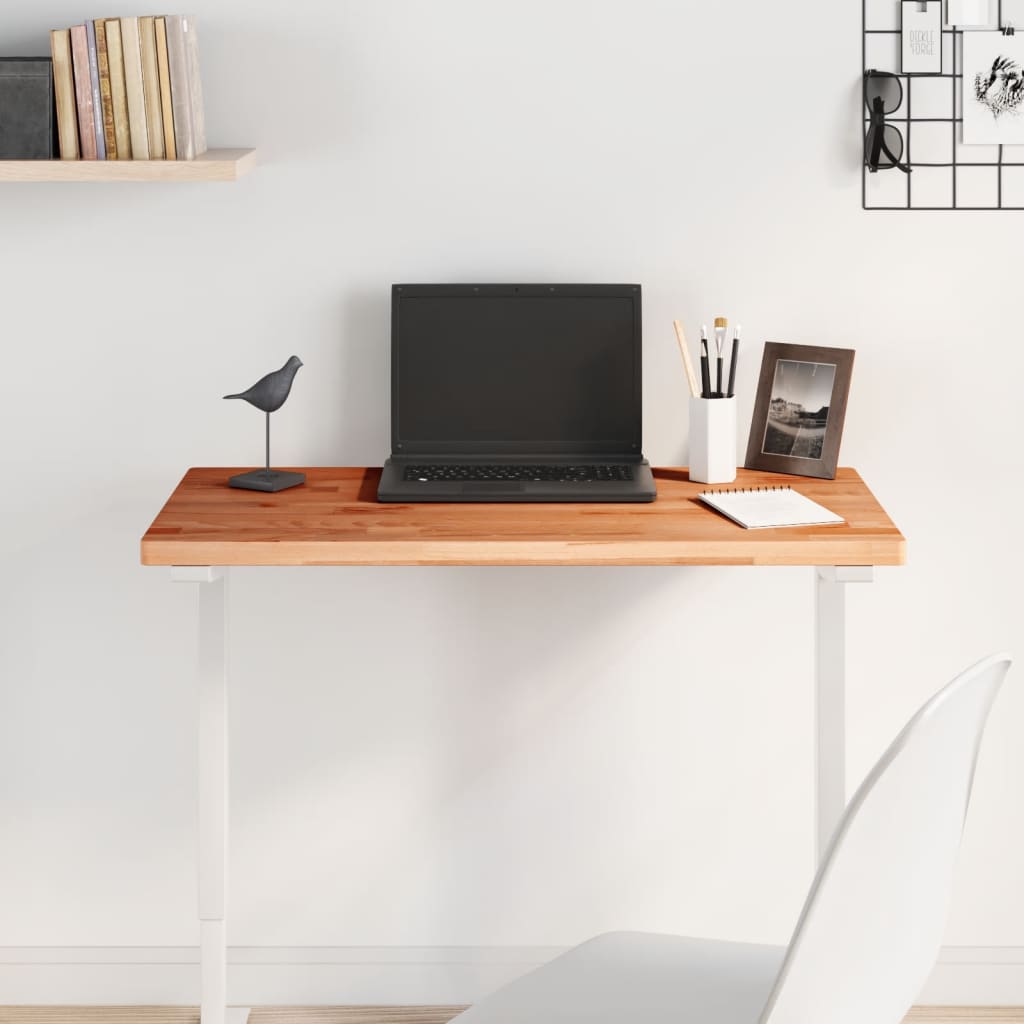 vidaXL Table Top 80x40x2.5 cm Rectangular Solid Wood Beech