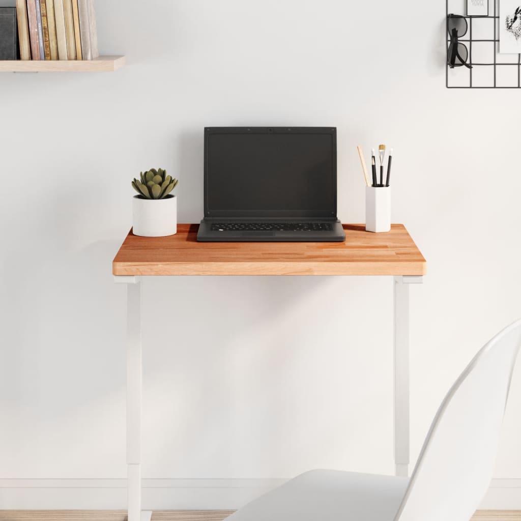 vidaXL Table Top 60x40x2.5 cm Rectangular Solid Wood Beech
