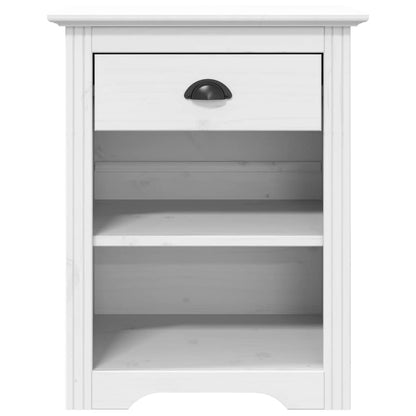 vidaXL Bedside Cabinet BODO White 53x38.5x66 cm Solid Wood Pine