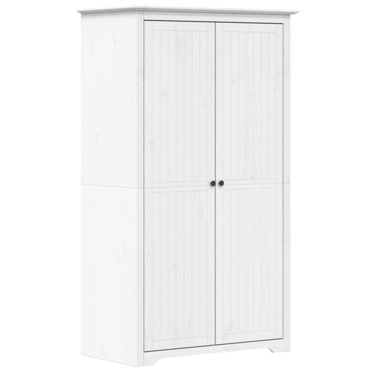 vidaXL Wardrobe "BODO" White 99x53,5x173 cm Solid Wood Pine