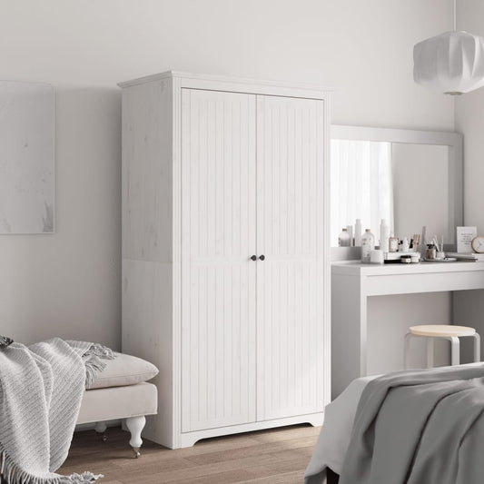 vidaXL Wardrobe "BODO" White 99x53,5x173 cm Solid Wood Pine
