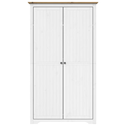 vidaXL Wardrobe BODO White and Brown 101x52x176.5 cm Solid Wood Pine