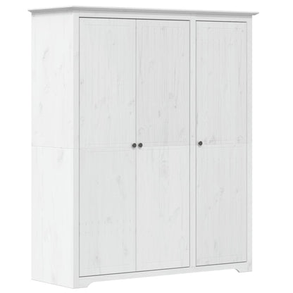 vidaXL Wardrobe "BODO" White 146x53,5x173 cm Solid Wood Pine
