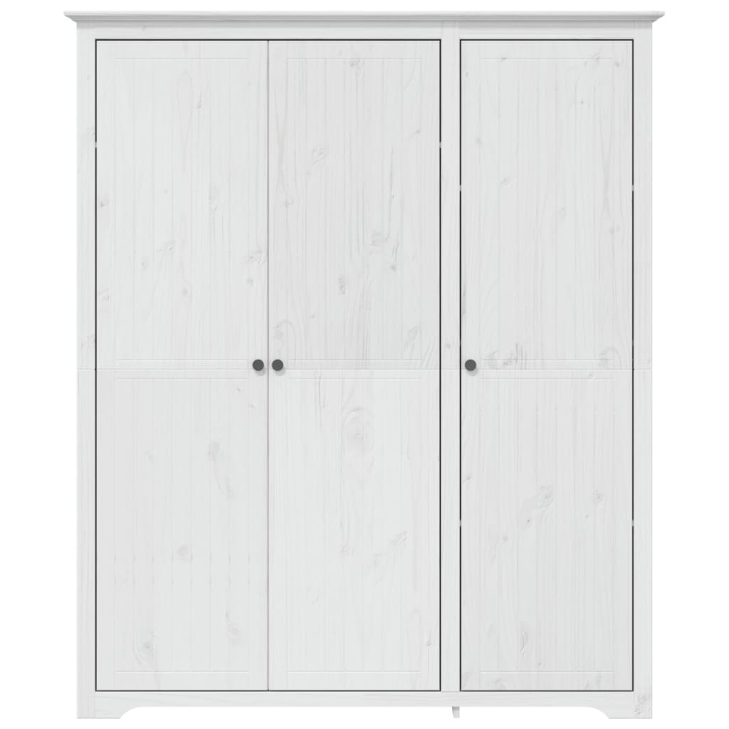 vidaXL Wardrobe "BODO" White 146x53,5x173 cm Solid Wood Pine