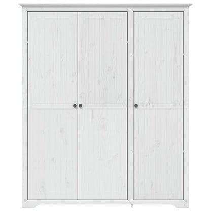 vidaXL Wardrobe "BODO" White 146x53,5x173 cm Solid Wood Pine