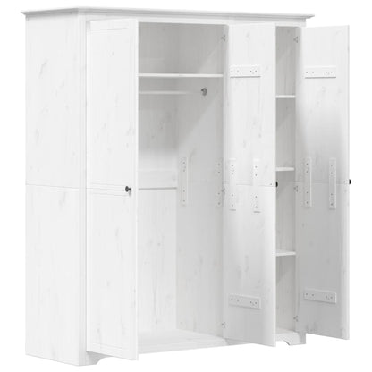 vidaXL Wardrobe "BODO" White 146x53,5x173 cm Solid Wood Pine