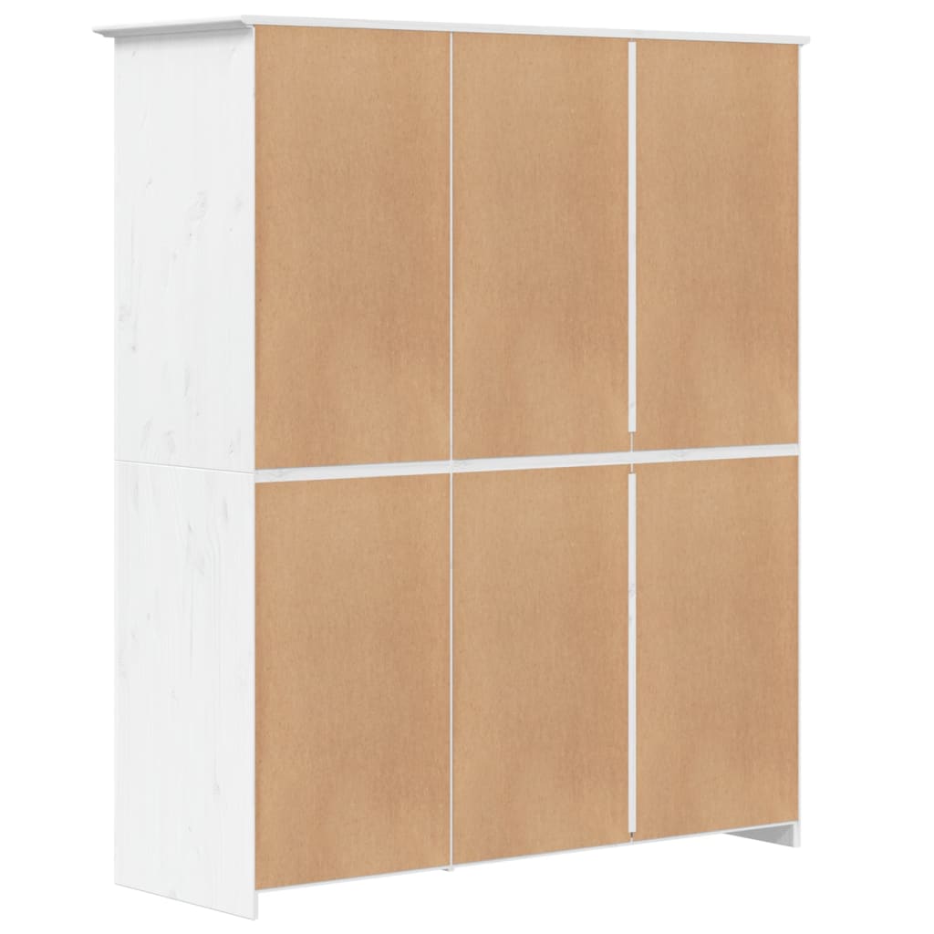 vidaXL Wardrobe "BODO" White 146x53,5x173 cm Solid Wood Pine