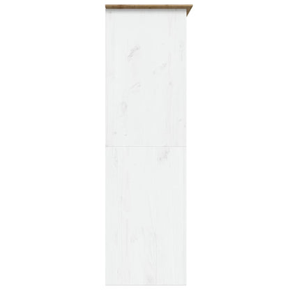 vidaXL Wardrobe BODO White and Brown 151.5x52x176.5cm Solid Wood Pine