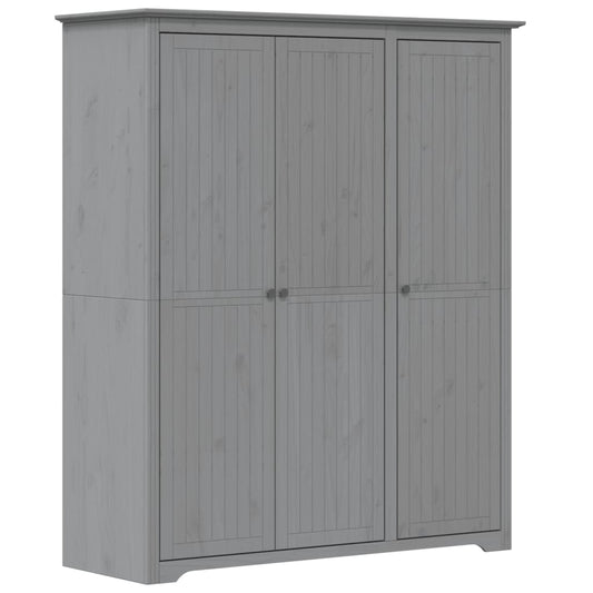 vidaXL Wardrobe "BODO" Grey 146x53,5x173 cm Solid Wood Pine