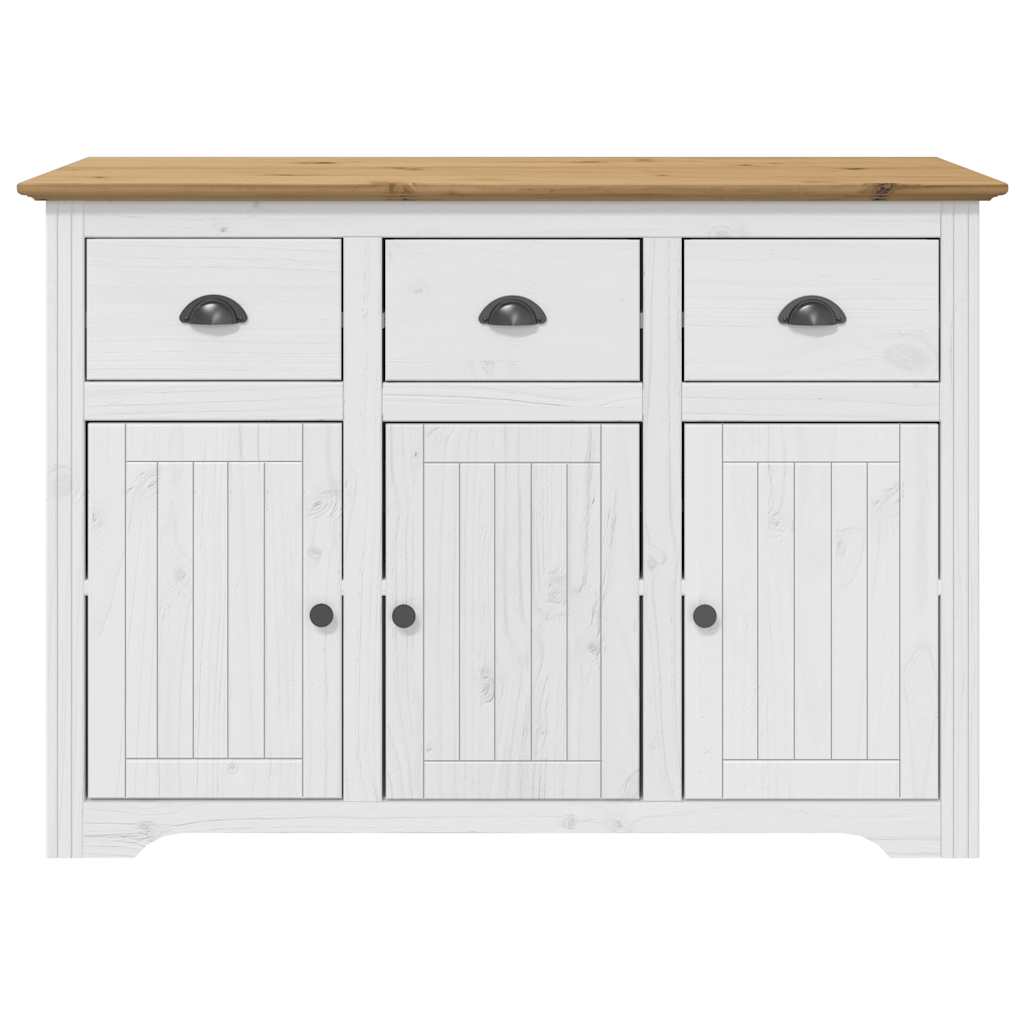vidaXL Sideboard BODO White and Brown 115x43x79.5 cm Solid Wood Pine