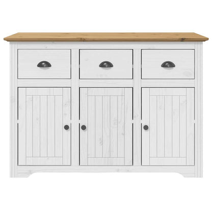 vidaXL Sideboard BODO White and Brown 115x43x79.5 cm Solid Wood Pine