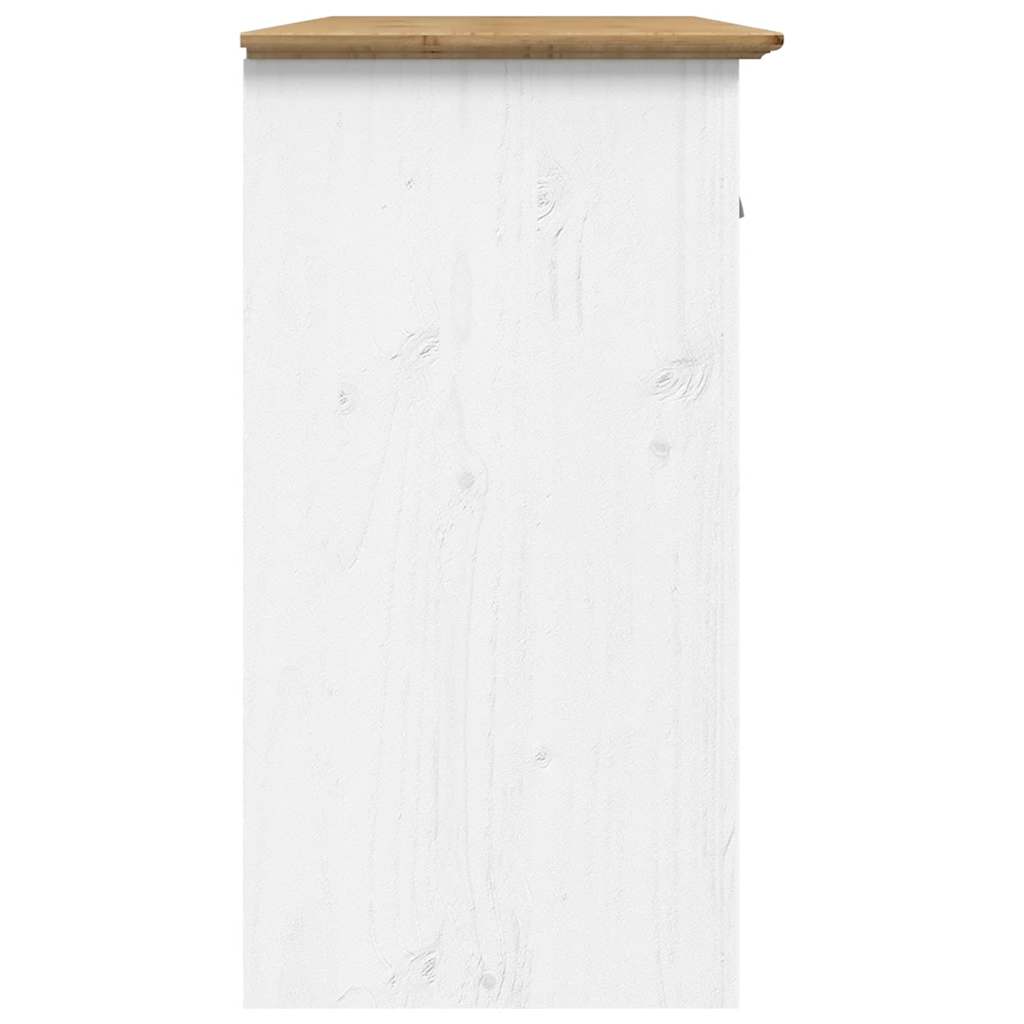 vidaXL Sideboard BODO White and Brown 115x43x79.5 cm Solid Wood Pine