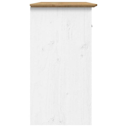 vidaXL Sideboard BODO White and Brown 115x43x79.5 cm Solid Wood Pine
