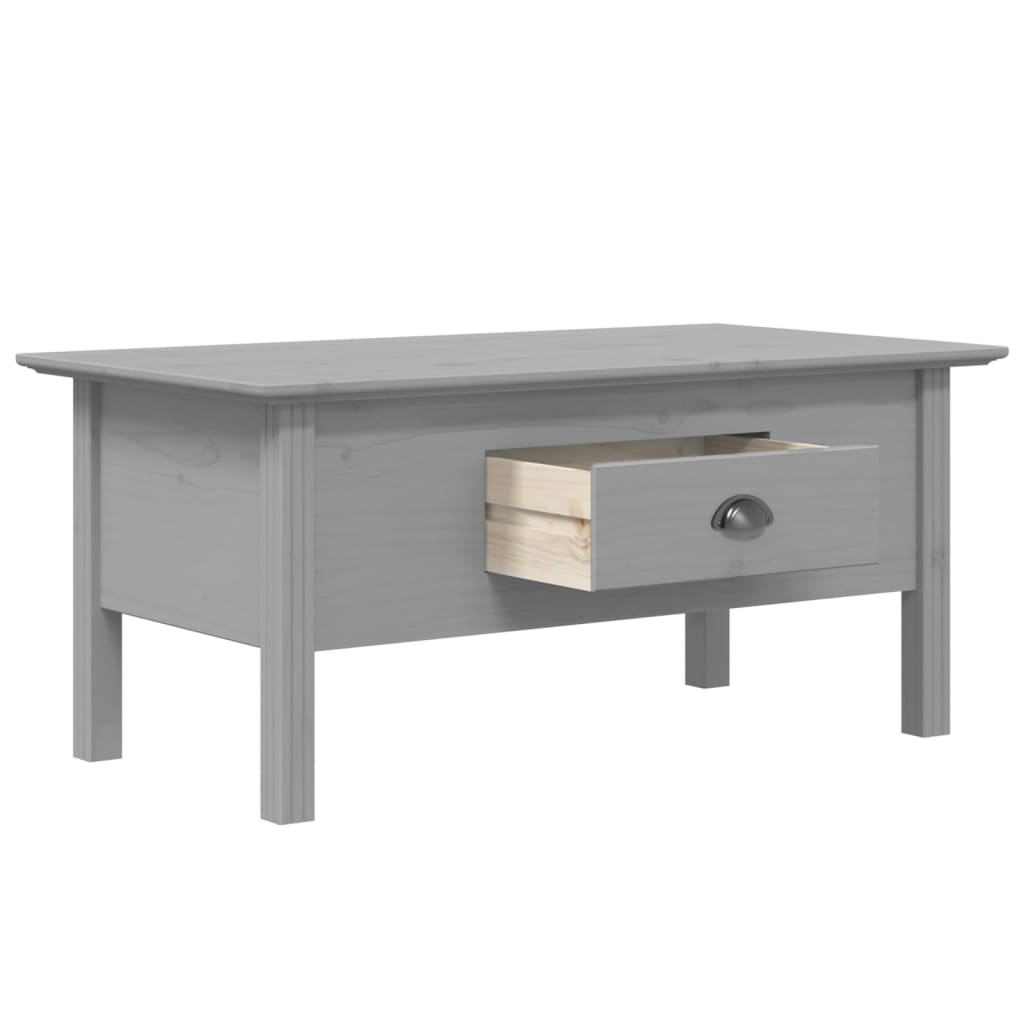 vidaXL Coffee Table "BODO" Grey 100x55x46 cm Solid Wood Pine