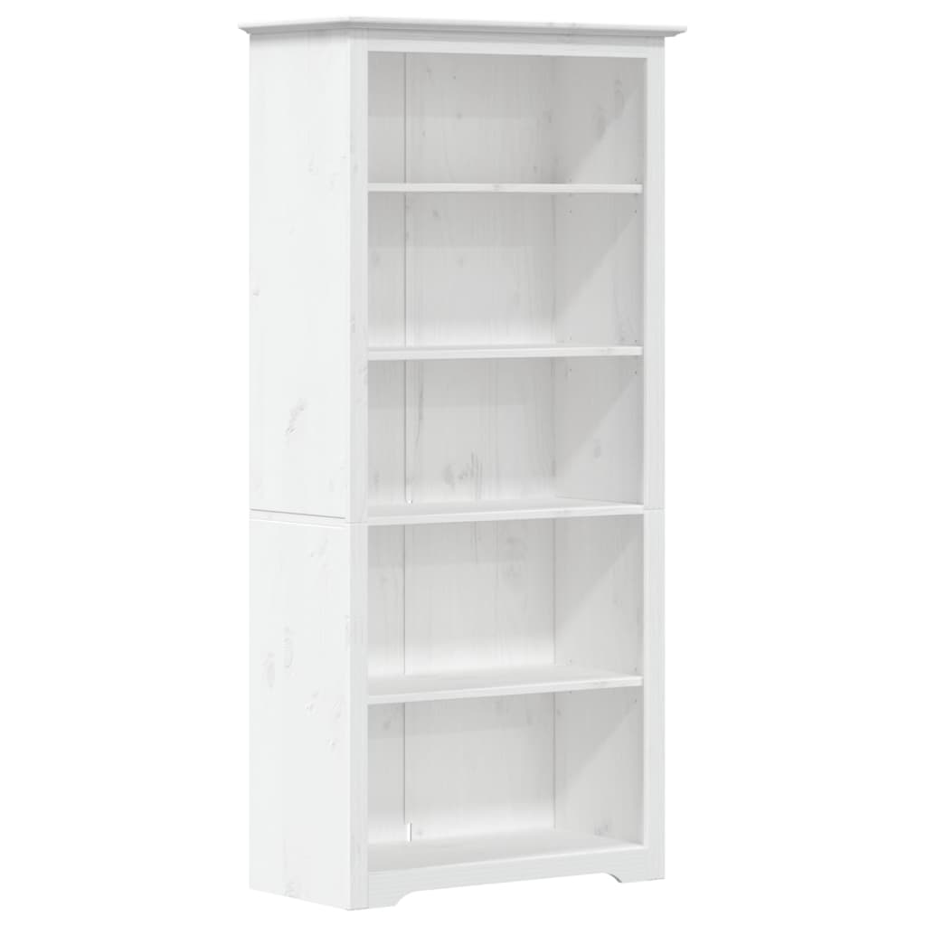 vidaXL Bookcase BODO White 80x38x180 cm Solid Wood Pine 5-Tier