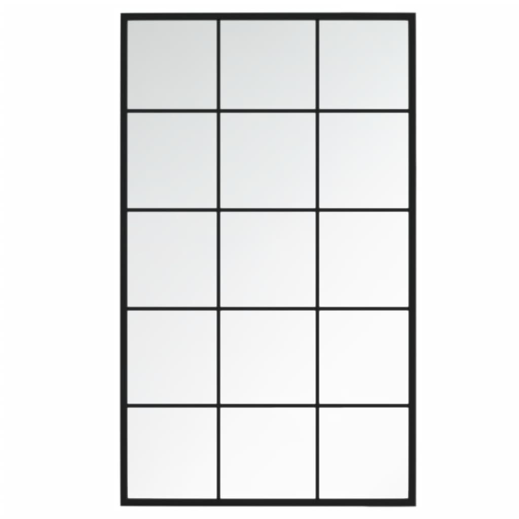 vidaXL Wall Mirrors 2 pcs Black 100x60 cm Metal