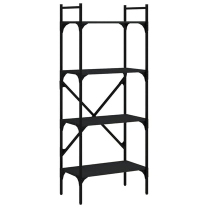 vidaXL Bookcase 4-Tier Black 56x31,5x138,5 cm Engineered Wood