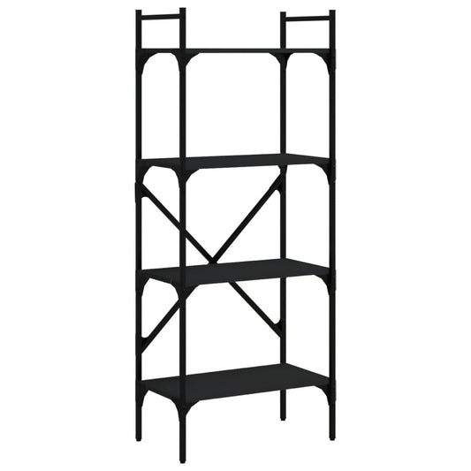 vidaXL Bookcase 4-Tier Black 56x31,5x138,5 cm Engineered Wood