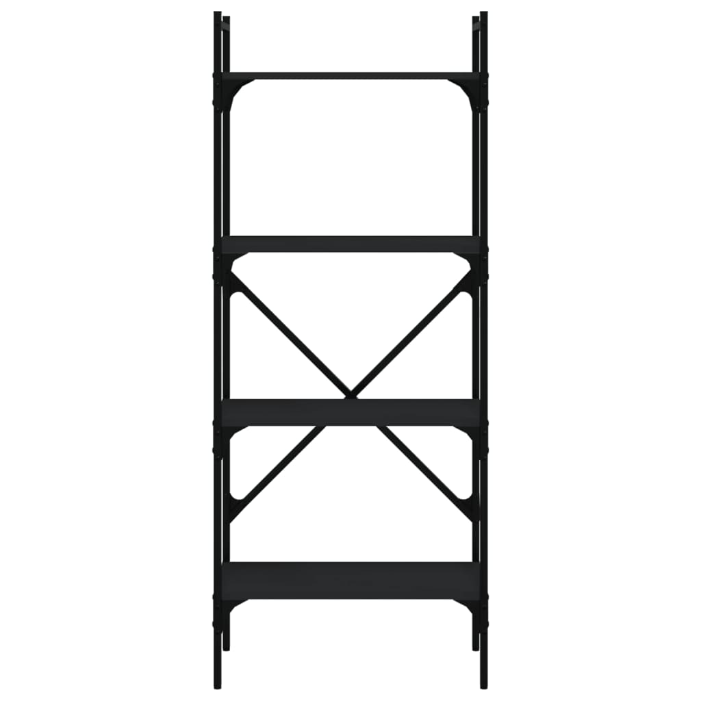 vidaXL Bookcase 4-Tier Black 56x31.5x138.5 cm Engineered Wood